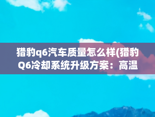 猎豹q6汽车质量怎么样(猎豹Q6冷却系统升级方案：高温地区越野的散热优化建议)