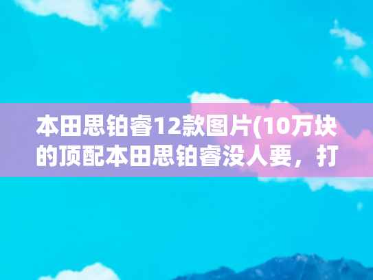 本田思铂睿12款图片(10万块的顶配本田思铂睿没人要，打开方向盘的一瞬间卖家脸都绿了)