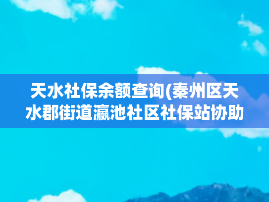 天水社保余额查询(秦州区天水郡街道瀛池社区社保站协助居民查询养老医疗保险缴纳明细)