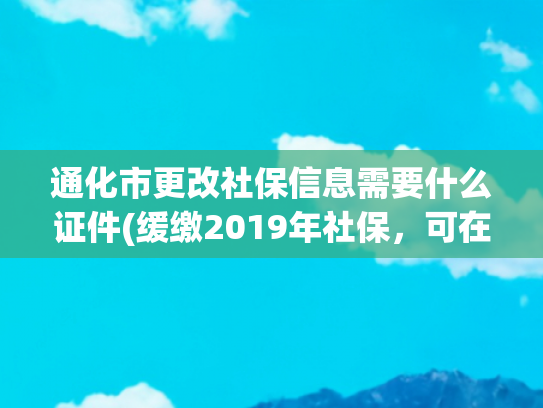 通化市更改社保信息需要什么证件(缓缴2019年社保，可在网上申请！)