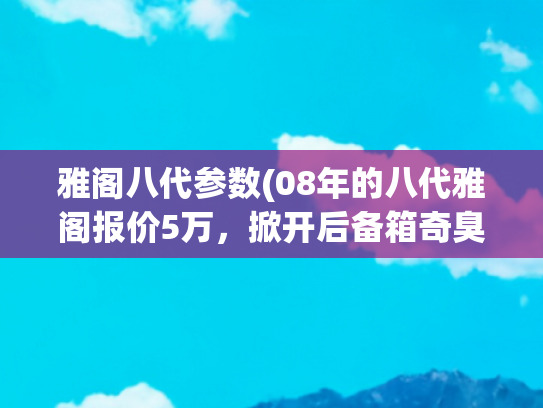 雅阁八代参数(08年的八代雅阁报价5万，掀开后备箱奇臭难闻，买主砍价2万被拒)