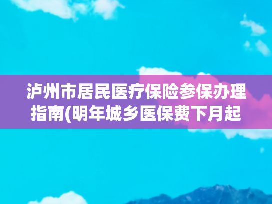 泸州市居民医疗保险参保办理指南(明年城乡医保费下月起开始缴纳 泸州地区实施细则解读)