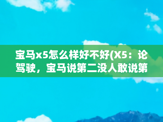 宝马x5怎么样好不好(X5：论驾驶，宝马说第二没人敢说第一)