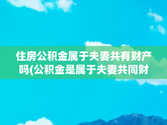 住房公积金属于夫妻共有财产吗(公积金是属于夫妻共同财产吗)