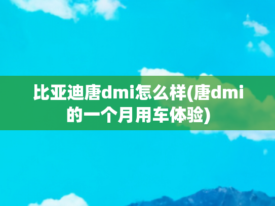 比亚迪唐dmi怎么样(唐dmi的一个月用车体验)