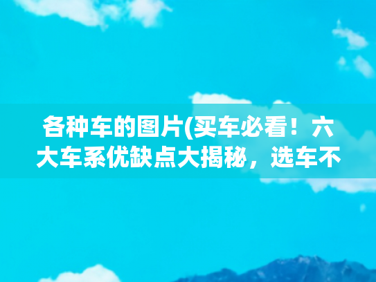 各种车的图片(买车必看！六大车系优缺点大揭秘，选车不踩坑)