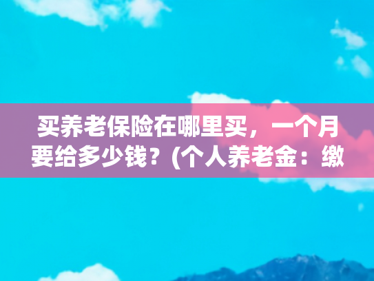 买养老保险在哪里买，一个月要给多少钱？(个人养老金：缴纳和领取的超全攻略，看完就懂！)