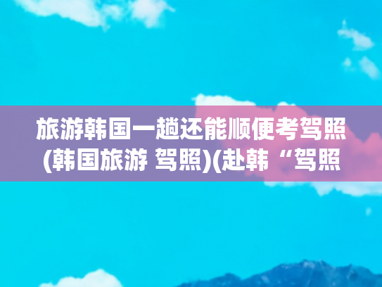 旅游韩国一趟还能顺便考驾照(韩国旅游 驾照)(赴韩“驾照+观光”游乏人问津)