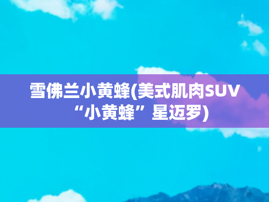 雪佛兰小黄蜂(美式肌肉SUV“小黄蜂”星迈罗)