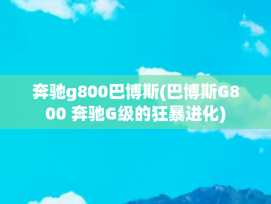 奔驰g800巴博斯(巴博斯G800 奔驰G级的狂暴进化)