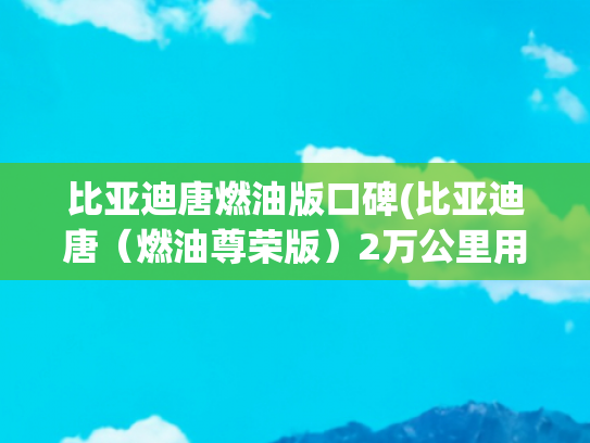 比亚迪唐燃油版口碑(比亚迪唐（燃油尊荣版）2万公里用车体验)