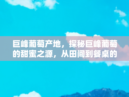 巨峰葡萄产地，探秘巨峰葡萄的甜蜜之源，从田间到餐桌的旅行