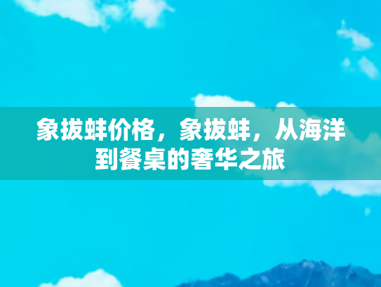 象拔蚌价格，象拔蚌，从海洋到餐桌的奢华之旅