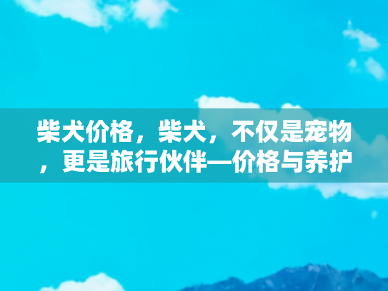 柴犬价格，柴犬，不仅是宠物，更是旅行伙伴—价格与养护全解析