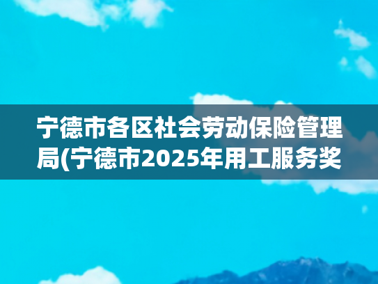 宁德市各区社会劳动保险管理局(宁德市2025年用工服务奖补政策申报指南)