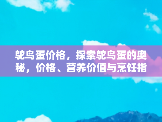 鸵鸟蛋价格，探索鸵鸟蛋的奥秘，价格、营养价值与烹饪指南
