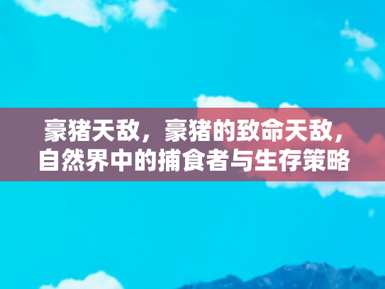 豪猪天敌，豪猪的致命天敌，自然界中的捕食者与生存策略