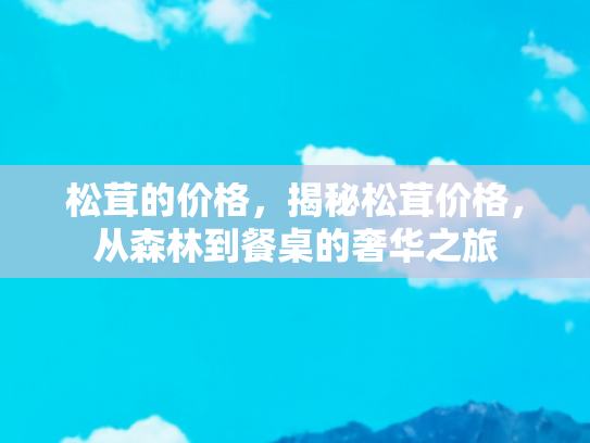 松茸的价格，揭秘松茸价格，从森林到餐桌的奢华之旅
