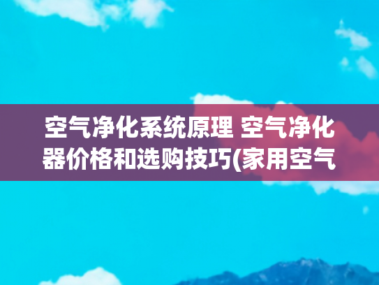 空气净化系统原理 空气净化器价格和选购技巧(家用空气净化器怎么样？品牌实用指南，保姆级购买技巧！)