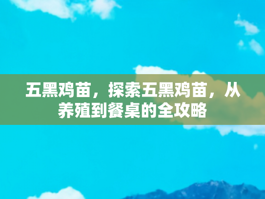 五黑鸡苗，探索五黑鸡苗，从养殖到餐桌的全攻略