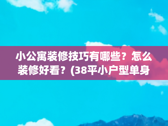 小公寓装修技巧有哪些？怎么装修好看？(38平小户型单身公寓装修，打破传统一居室的常规，处处是亮点)