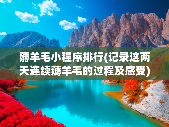 薅羊毛小程序排行(记录这两天连续薅羊毛的过程及感受)