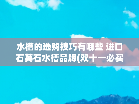水槽的选购技巧有哪些 进口石英石水槽品牌(双十一必买清单，9款石英石水槽测评🍓)