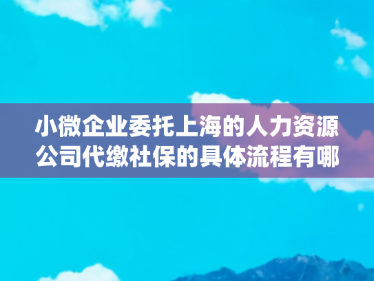 小微企业委托上海的人力资源公司代缴社保的具体流程有哪些(上海个人怎样缴纳社保费用？上海社保代缴平台？)